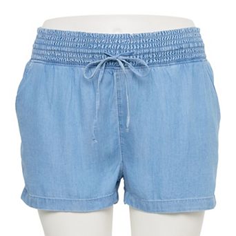 Juniors' Plus Size SO® High Rise Smocked Waist Shorts