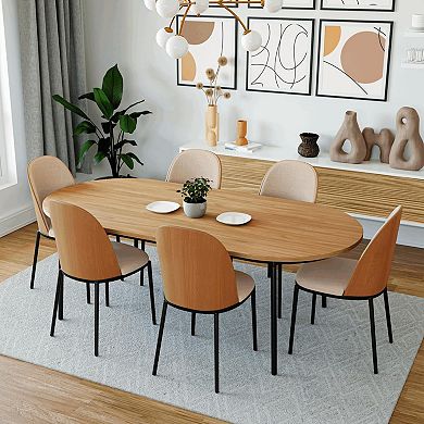 Leisuremod Tule Modern Dining Side Chair With Velvet Seat And Powder-coated Steel Frame