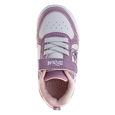 Disney's Lilo & Stitch Angel and Stitch Toddler Girls' Hook and Loop Skate Style Sneakers