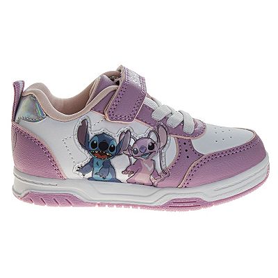 Disney's Lilo & Stitch Angel and Stitch Toddler Girls' Hook and Loop Skate Style Sneakers