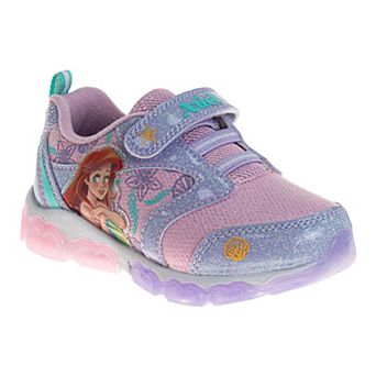 Disney's The Little Mermaid Toddler Girls' Hook and Loop Light-Up Fashion Sneakers