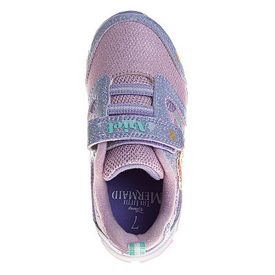 Disney's The Little Mermaid Toddler Girls' Hook and Loop Light-Up Fashion  Sneakers