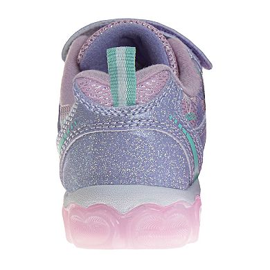 Disney's The Little Mermaid Toddler Girls' Hook and Loop Light-Up Fashion Sneakers