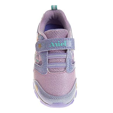 Disney's The Little Mermaid Toddler Girls' Hook and Loop Light-Up Fashion Sneakers