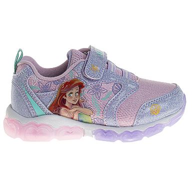 Disney's The Little Mermaid Toddler Girls' Hook and Loop Light-Up Fashion Sneakers