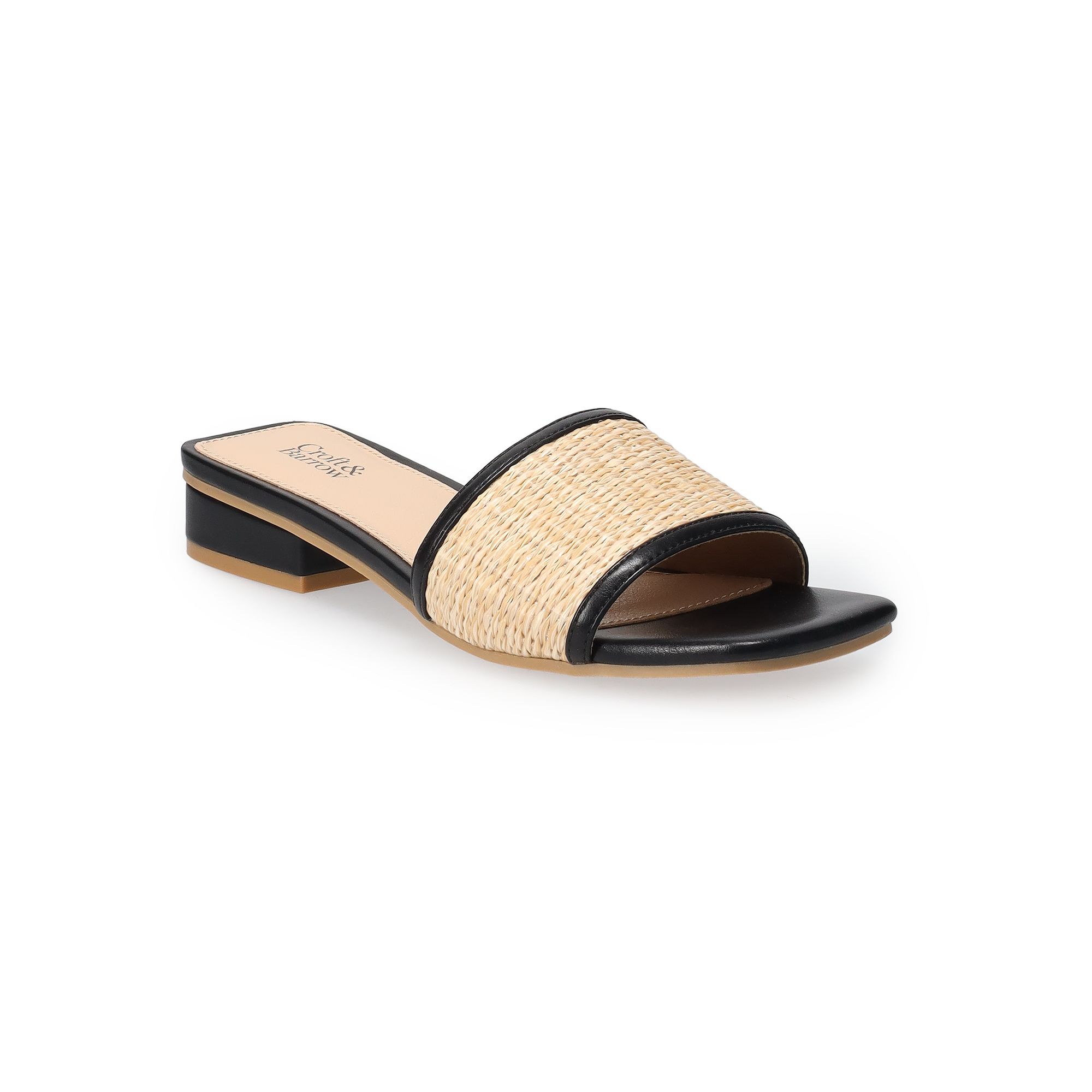 Croft & Barrow Low Block Heel Womens Sandals, Size: 5, Black