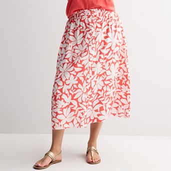 Plus Size Sonoma Goods For Life® Button-Front Midi Skirt