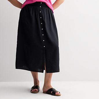 Plus Size Sonoma Goods For Life® Button-Front Midi Skirt