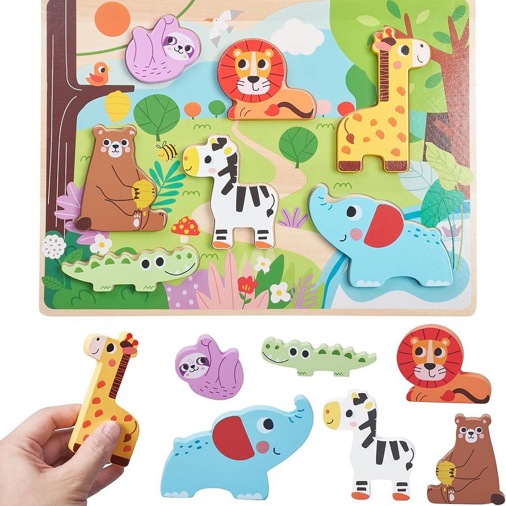 Prextex Wooden Matching Puzzle For Kids- 33 Piece Wooden