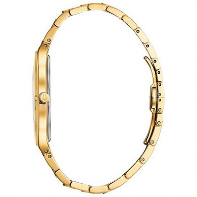Bulova Futuro Millennia Men's Gold Tone Stainless Steel Diamond Accent Bracelet Watch