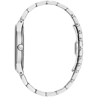 Bulova Men's Modern Stainless Steel Black Diamond Accent Bracelet Watch