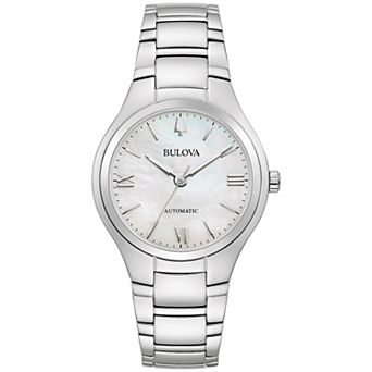 Bulova Women's Classic Automatic Stainless Steel Mother of Pearl Dial Bracelet Watch - 96L301