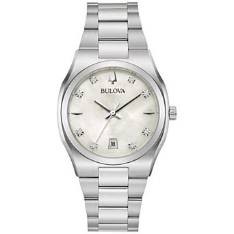 Bulova Women's Surveyor Stainless Steel Diamond Accent Dial Bracelet Watch