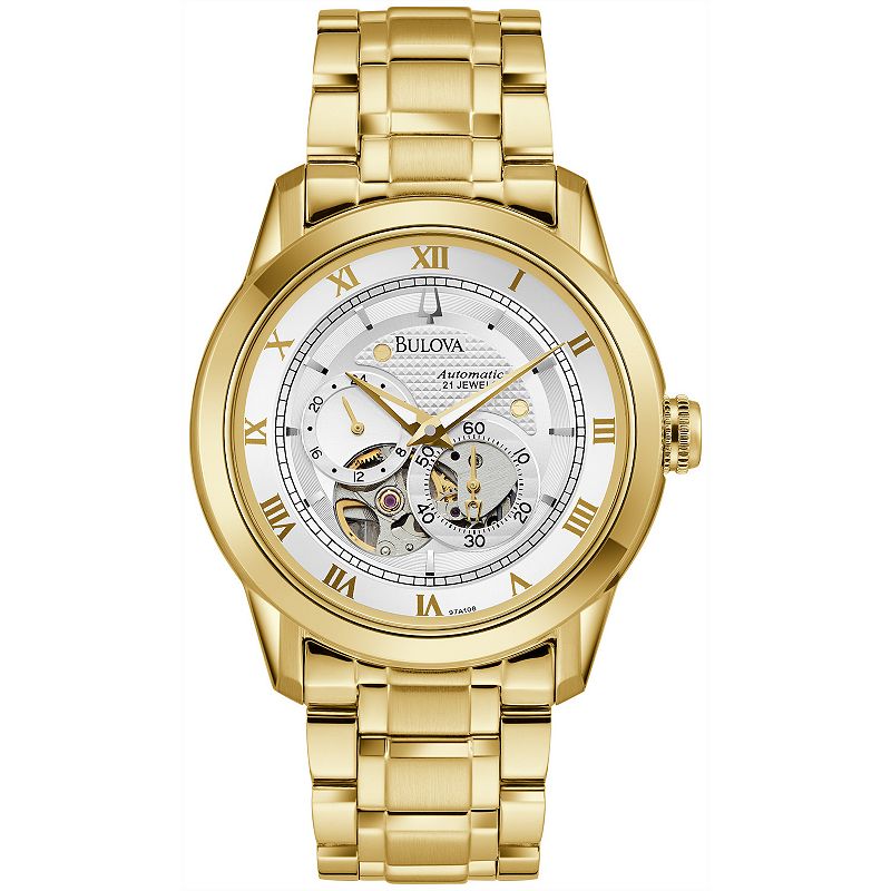 Bulova Men's Classic Sutton Automatic Gold Tone Stainless Steel Bracelet Watch - 97A108, Size: Large