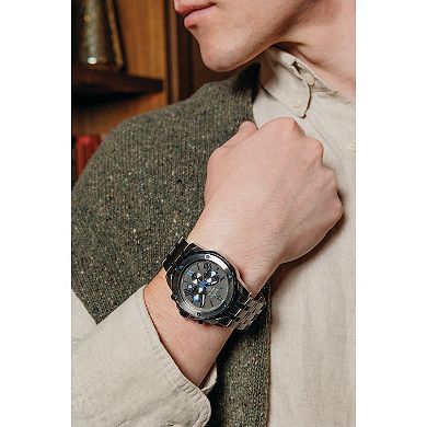 Bulova Men's Marine Star Grey Stainless Steel Blue Accent Chronograph Bracelet Watch