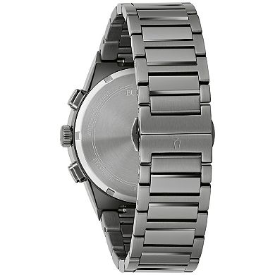 Bulova Men's Millennia Grey Stainless Steel Blue Chronograph Dial Bracelet Watch