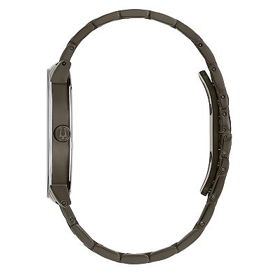 Bulova Men's Grey Stainless Steel Diamond Accent Bracelet Watch