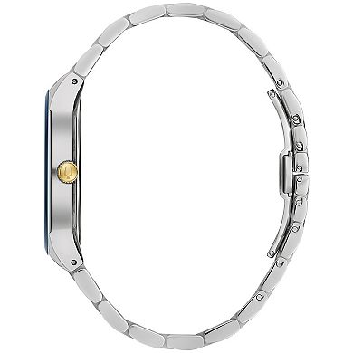 Bulova Men's Two-Tone Stainless Steel Multi-Function Diamond Accent Blue Dial Bracelet Watch