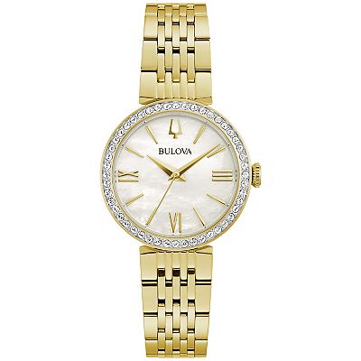 Women\'s Gold and White Crystal Accent Bracelet Watch Anne Klein Women main image 4