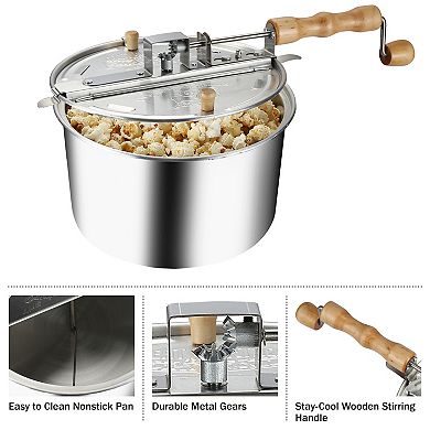 Stovetop 6 Quart Crank Popcorn Maker