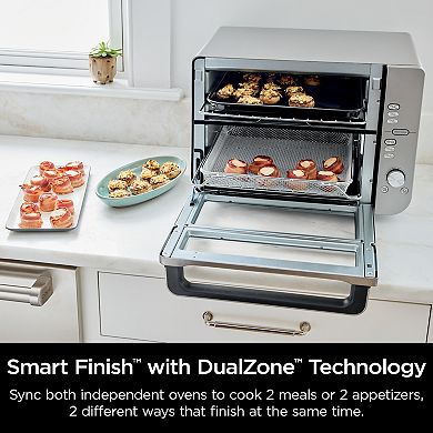 Ninja 12-in-1 DoubleStack XL Countertop Oven and Air Fryer, SmartFinish with DualZone technology - DCT601