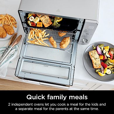 Ninja 12-in-1 DoubleStack XL Countertop Oven and Air Fryer, SmartFinish with DualZone technology - DCT601