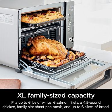 Ninja 12-in-1 DoubleStack XL Countertop Oven and Air Fryer, SmartFinish with DualZone technology - DCT601