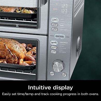 Ninja 12-in-1 DoubleStack XL Countertop Oven and Air Fryer, SmartFinish with DualZone technology - DCT601