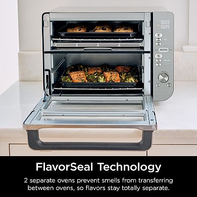 Ninja 12-in-1 DoubleStack XL Countertop Oven and Air Fryer, SmartFinish with DualZone technology - DCT601