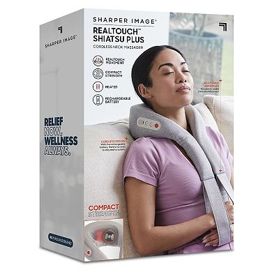 Sharper Image RealTouch™ 3 Intensity Levels and Soothing Heat Mode Shiatsu Plus Cordless Neck Massager