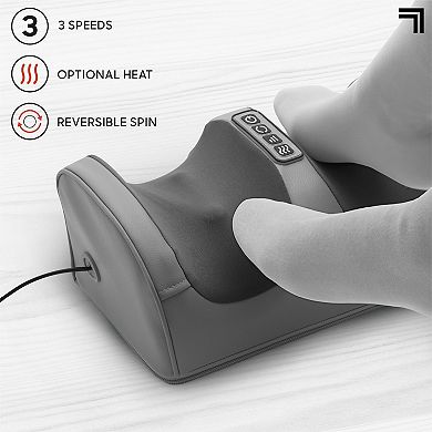 Sharper Image Kneading Rolling Foot Massager with Optional Heat and Adjustable Speeds