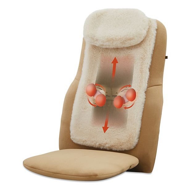 massage seat topper 4-node shiatsu with heat & vibration Sharper Image Shiatsu Luxe Chair Pad Heated Seat Topper Massager with  Remote Control