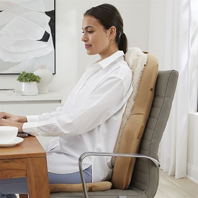 Sharper Image Shiatsu Luxe Chair Pad Heated Seat Topper Massager with Remote Control