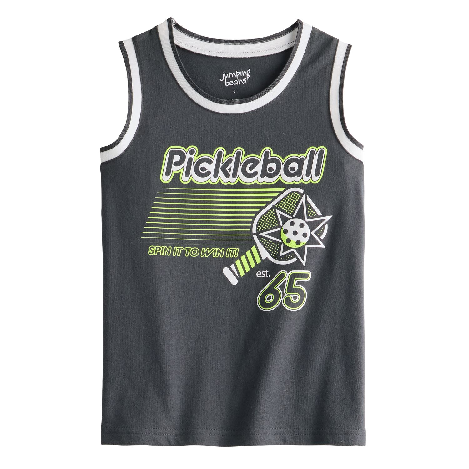 Boys 4-12 Jumping Beans® Varsity Tank Top - Grey Pickleball (4)