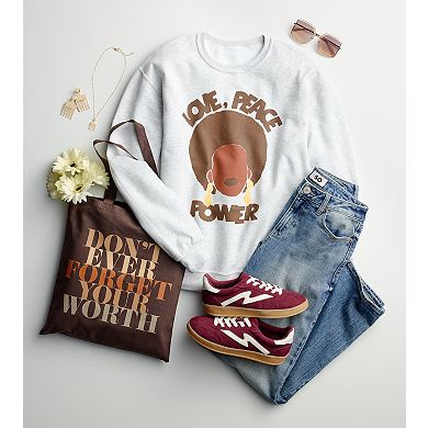 Adult Jerry Leigh Peace, Love, Power Sweatshirt