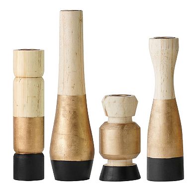 American Art Décor Midnight Fire 4-pc. Wood Candle Holder Set