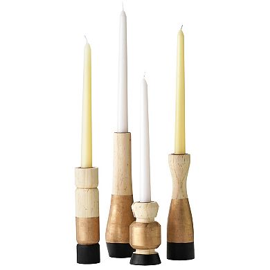American Art Décor Midnight Fire 4-pc. Wood Candle Holder Set