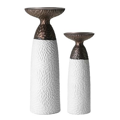 American Art Décor Twin Crucibles 2-pc. Candle Holder Table Decor Set