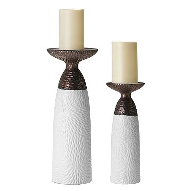 American Art Décor Twin Crucibles 2-pc. Candle Holder Table Decor Set