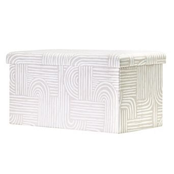 American Art Décor Linework Print Foldable Padded Storage Stool