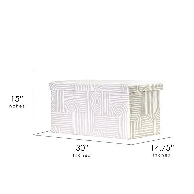 American Art Décor Linework Print Foldable Padded Storage Stool