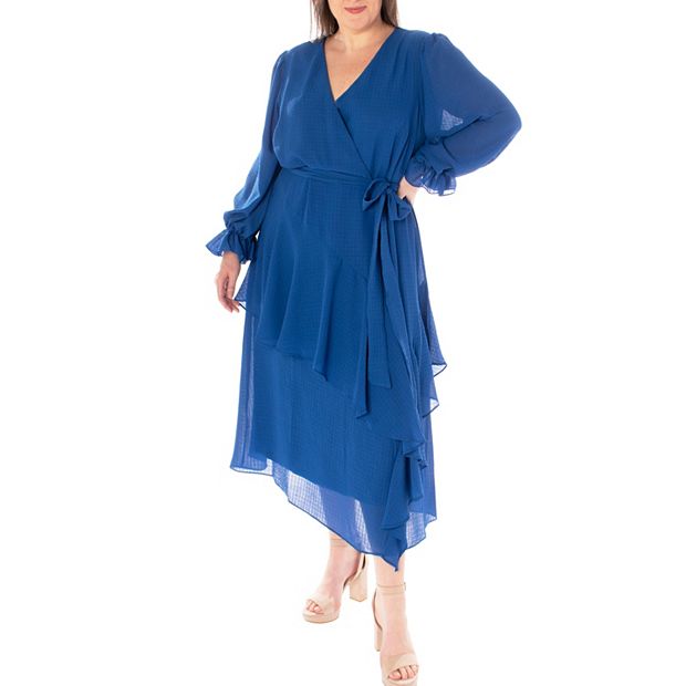 knee length dresses for ladies Plus Size Juliet Ruffle Wrap Midi Dress