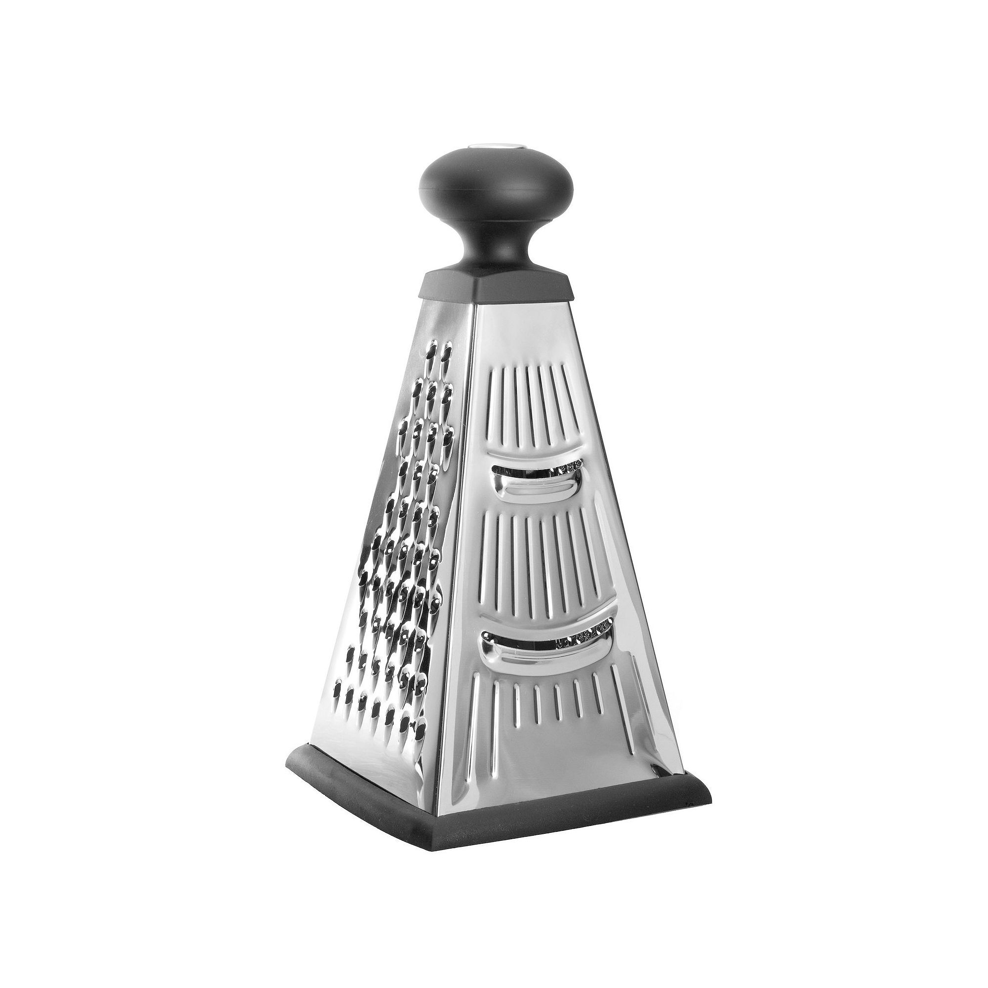 BergHOFF Essentials 9 Stainless Steel Pyramid Grater, 4-Sided, Black