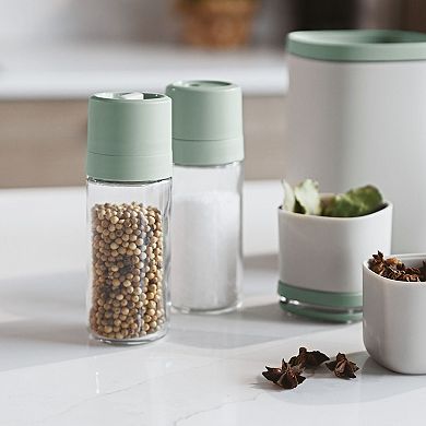BergHOFF Balance Glass 2Pc Covered Grinder and Shaker Set