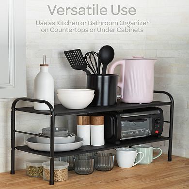 Home Complete 2-Tier Adjustable Shelf Under Sink Organizer