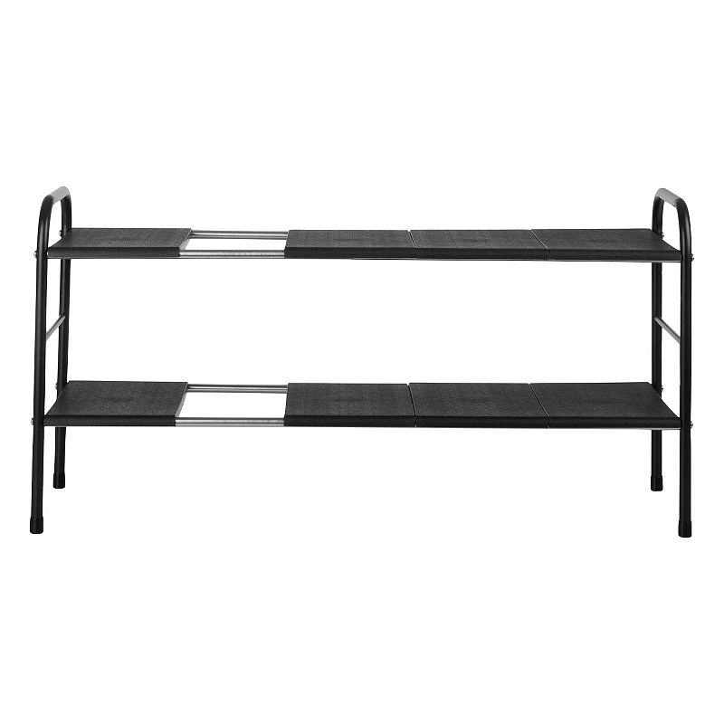 Home Complete 2-Tier Adjustable Shelf Under Sink Organizer, Black