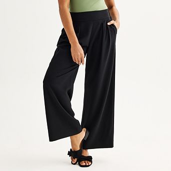 Petite Nine West Soft Pull-On Wide Leg Pants