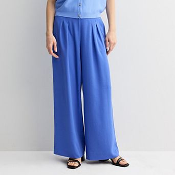 Petite Nine West Soft Pull-On Wide Leg Pants