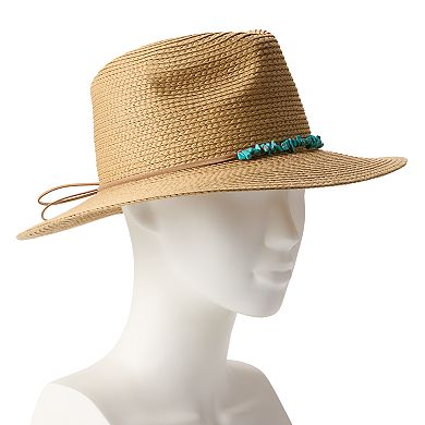 Women's Sonoma Goods For Life® Turquoise Stone Trimmed Panama Hat