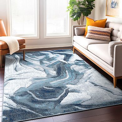 World Rug Gallery Sky Abstract Wave Area Rug